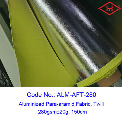 نسيج عاكس للنيران عاديًا اللون الأصفر الفلوريسنتي يحتوي على ألياف مقاومة للنار الباراميد 280 غرامًا لكل متر مربع لملابس الحماية